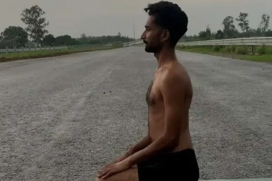 Foothills of Himalayas with Yoga Teacher