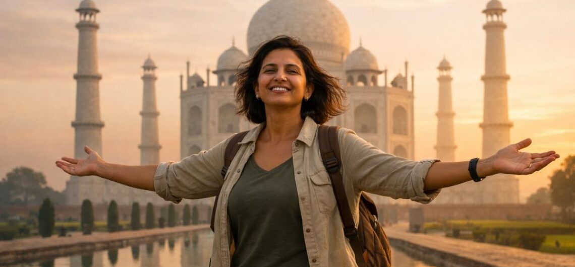 How travel builds confidence in women – Indian woman traveler at Taj Mahal
