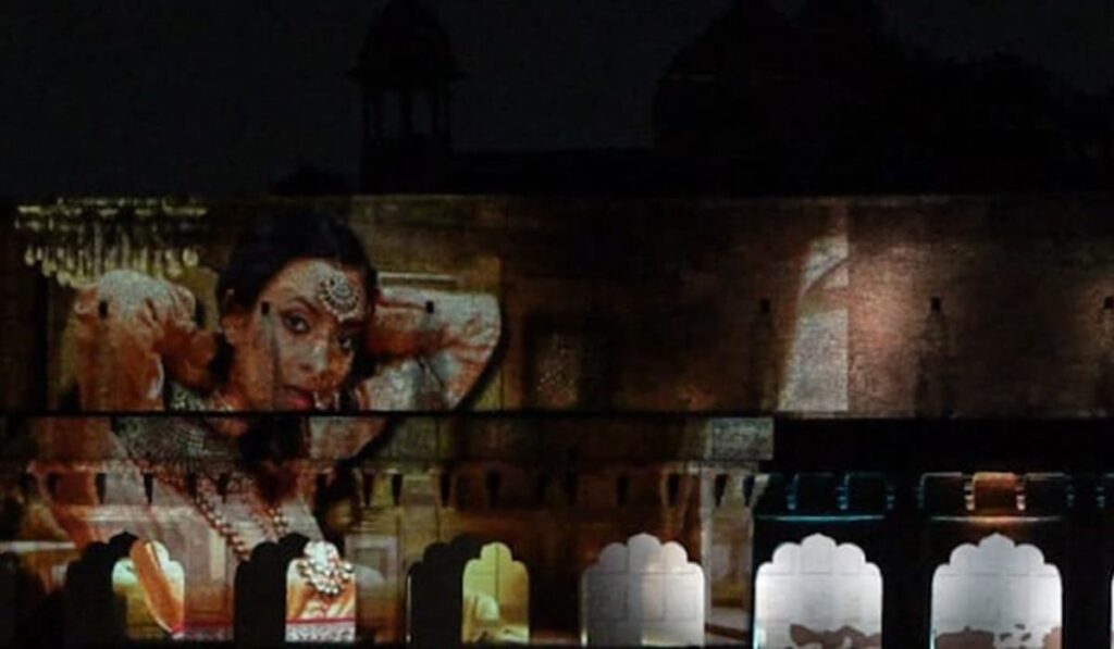 Historical storytelling and projection visuals at Agra Fort Light and Sound Show